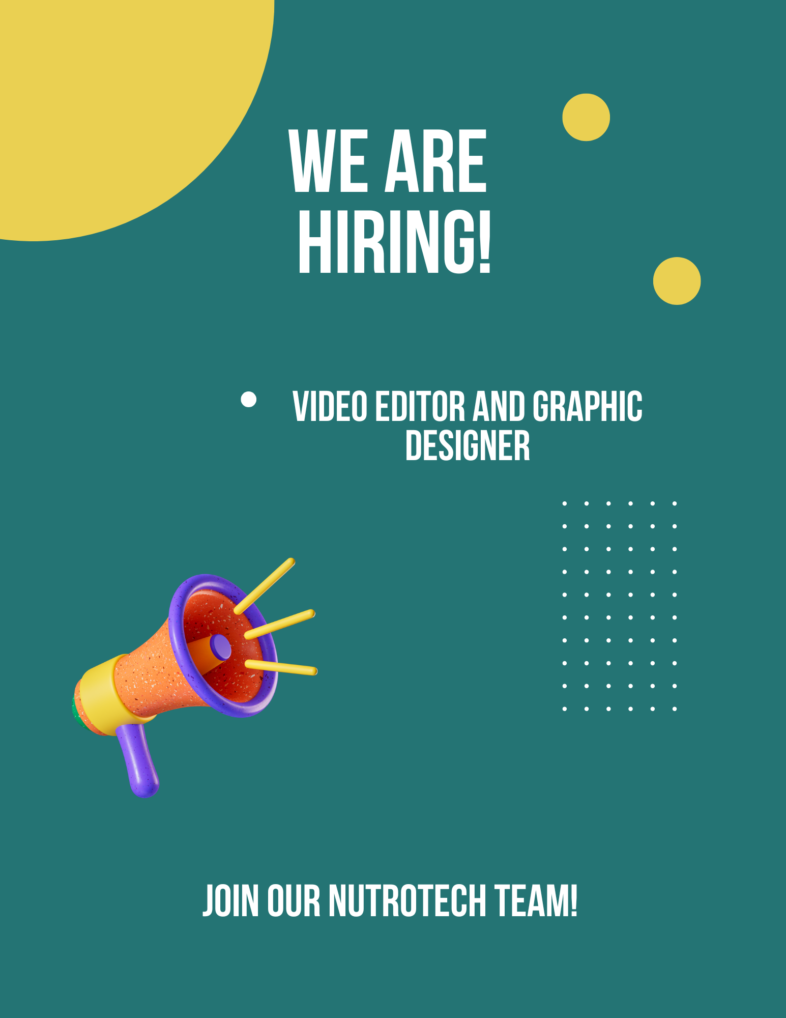 Graphic designer and video editor hiring